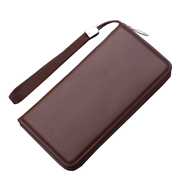 Men's handbag new business zipper handbag Large -capacity fashion handbag long wallet mobile phone bag simple