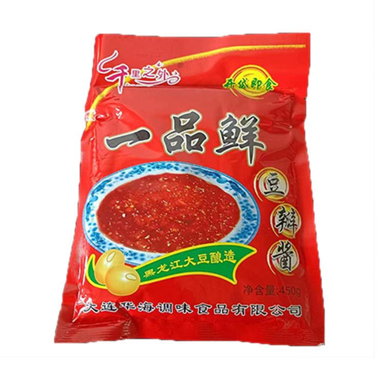 东北大连千里之外一品鲜豆瓣酱黄豆酱蘸菜酱即食大酱450g*5袋包邮-图3