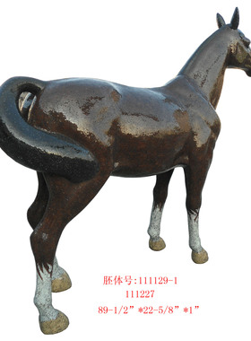 简约现代抽象式酒店大堂玻璃钢纯手工马赛克大马摆件公园景区别墅