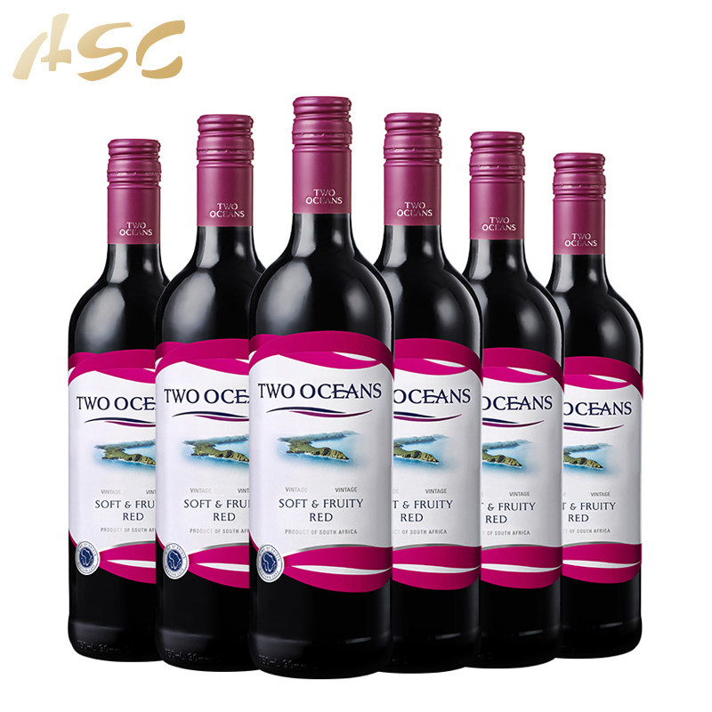 ASC南非原瓶进口鸥巡双洋柔和果香干红葡萄酒6支装红酒整箱送礼,淘宝优惠券,粉丝福利购,淘宝优惠卷