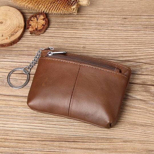 Internet celebrity real soft leather key bag for women small hand-holding card bag imported oil wax leather household key car key coin wallet