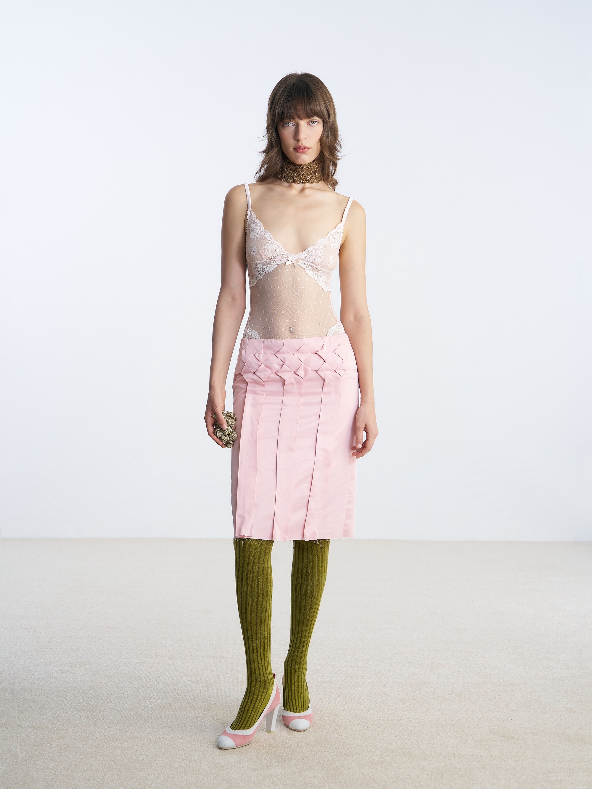 【Nodress】复古粉色蕾丝波点网纱拼接连体衣性感透视套装,淘宝优惠券,粉丝福利购,淘宝优惠卷