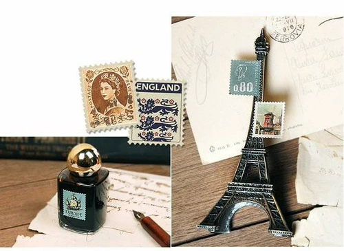 Ретро креативные складные марки, наклейка, фотография