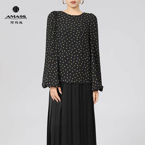 白领哥家新新款女装气质优雅衬衣星空波点宽松衬衫上衣5301128 - 图0