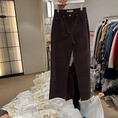 VENIR-a韩国东大门代购2025秋冬女装新款时尚百搭灯芯绒休闲裤女 - 图1