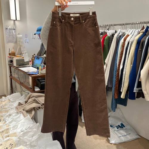 VENIR-a韩国东大门代购2025秋冬女装新款时尚百搭灯芯绒休闲裤女 - 图2