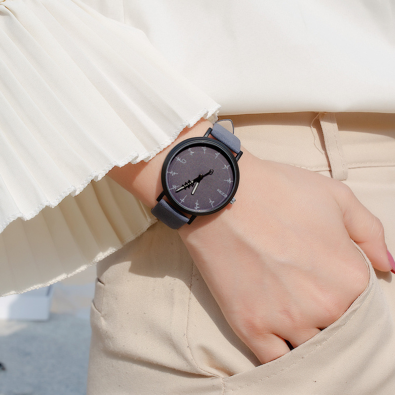 kezzi创意手表女学生简约防水学院ins风皮带石英大表盘女表 - 图1