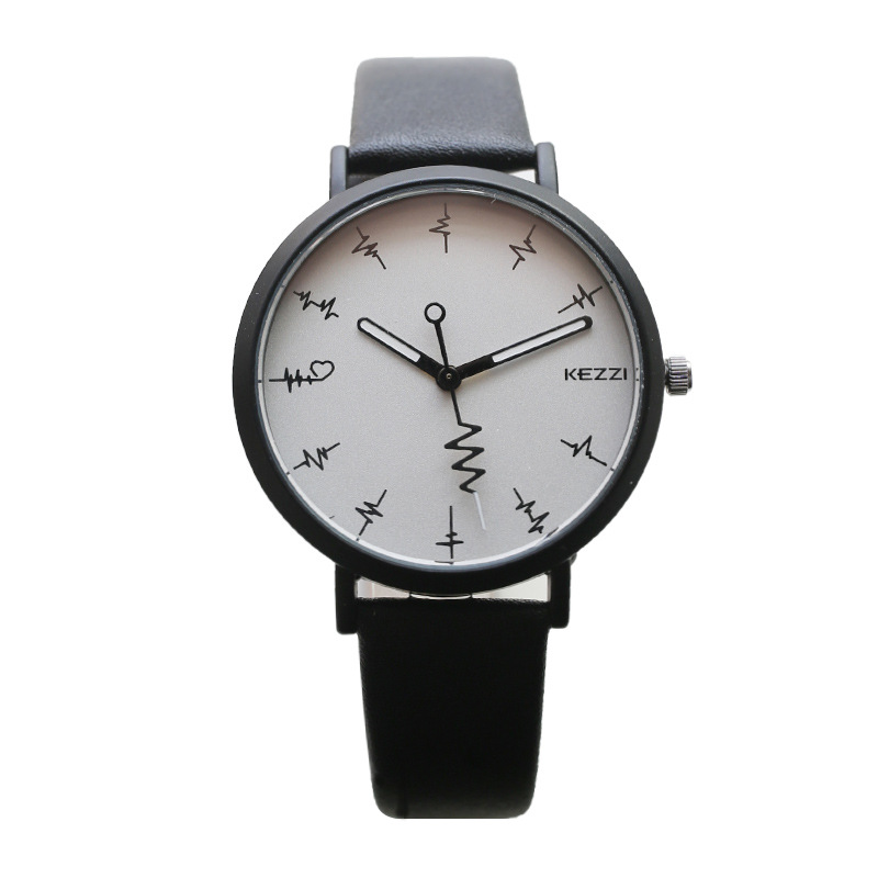 kezzi创意手表女学生简约防水学院ins风皮带石英大表盘女表 - 图3