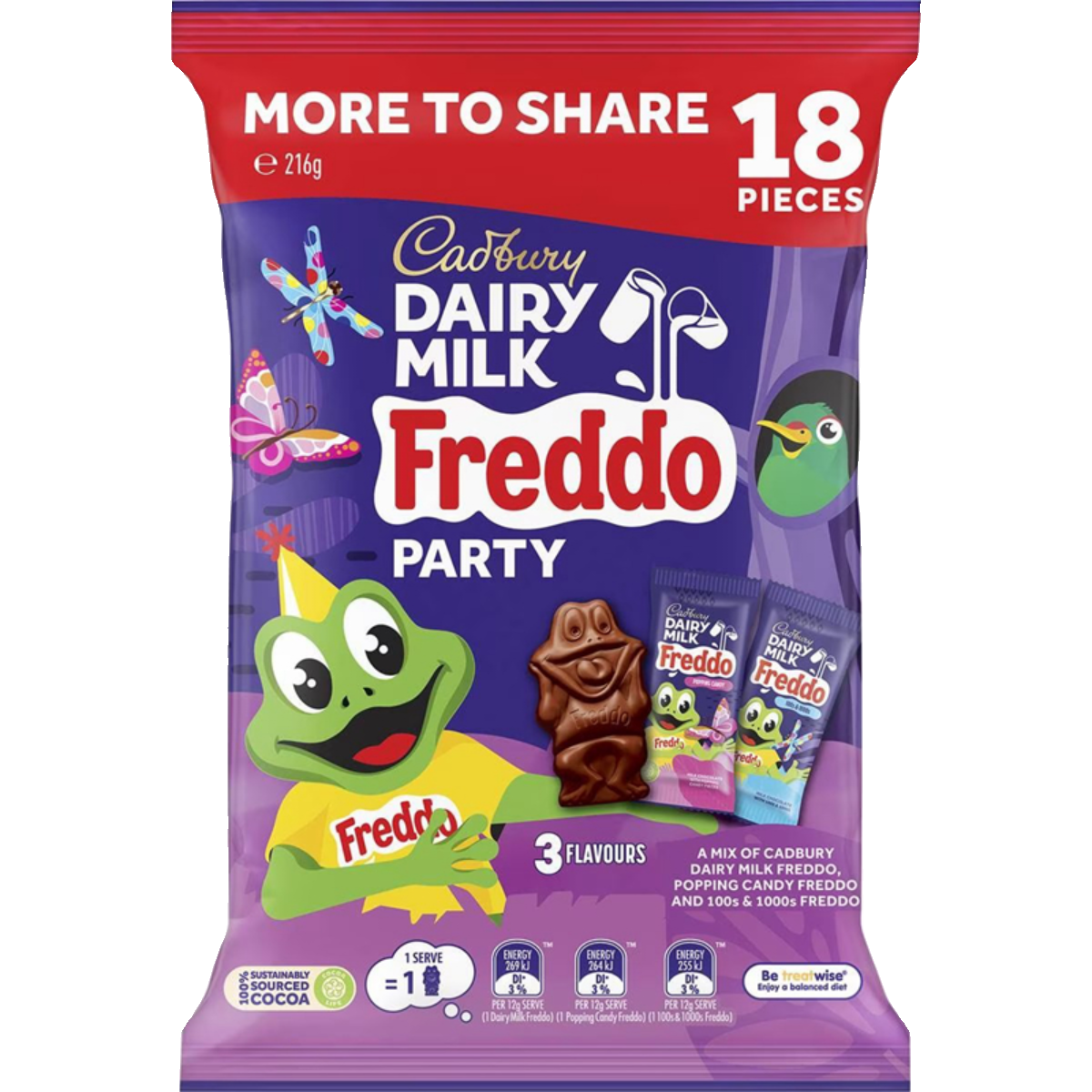 Cadbury Dairy Milk Chocolate Freddo Party 青蛙巧克力216g澳洲 - 图3