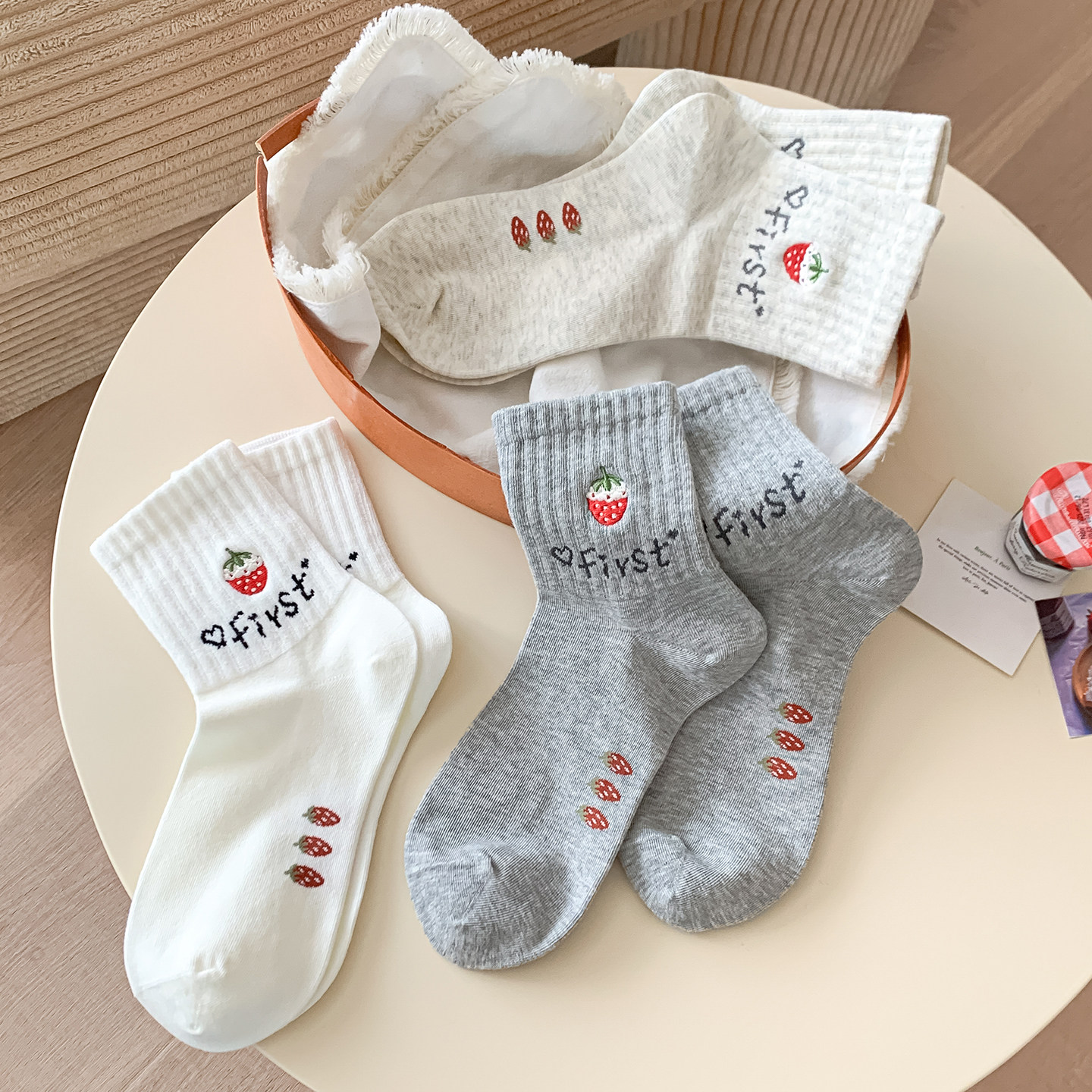 不会丢的袜子小草莓短筒袜女款2025新款爆款甜美无骨短袜配小皮鞋,淘宝优惠券,粉丝福利购,淘宝优惠卷