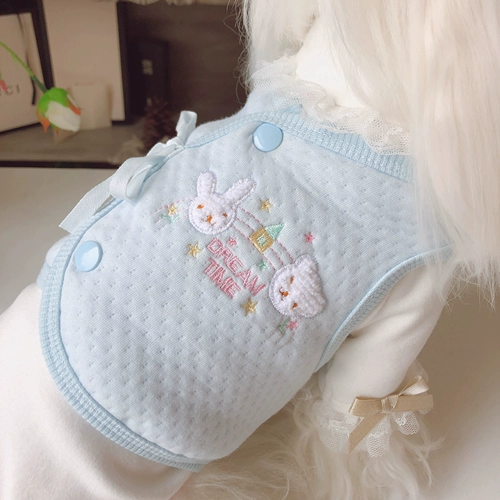 Неудобная сладкая жилета KZ Двойной с двумя хлопковыми домашними собаками Тедди Бисионг Фасун осень и зимнее платье