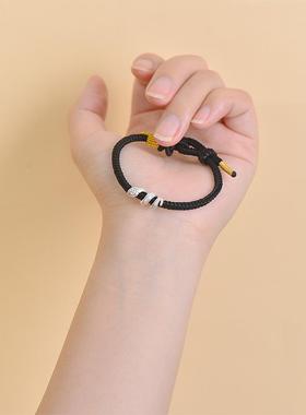 民族风银貔貅转运珠红绳手链