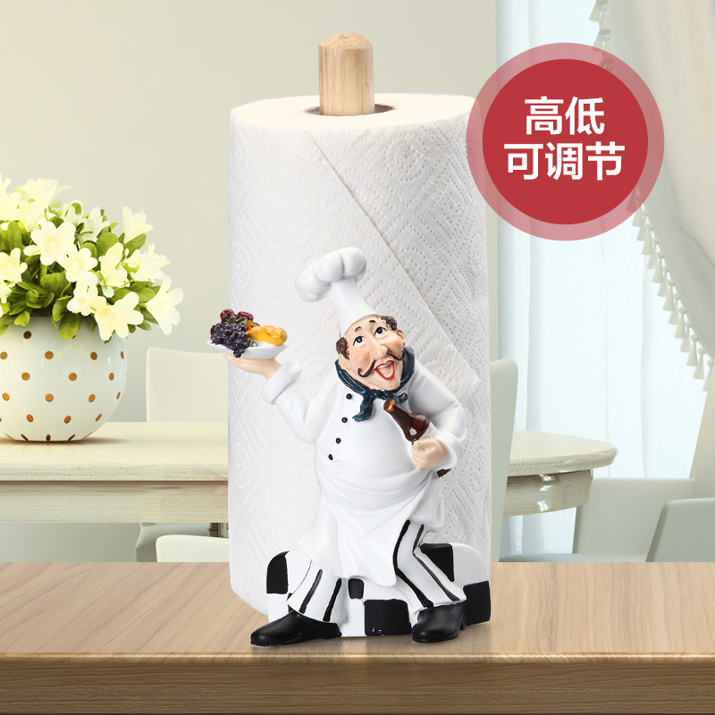 廚房專用紙巾架美式捲紙架免打孔餐巾紙架子創意可愛立式紙收納架