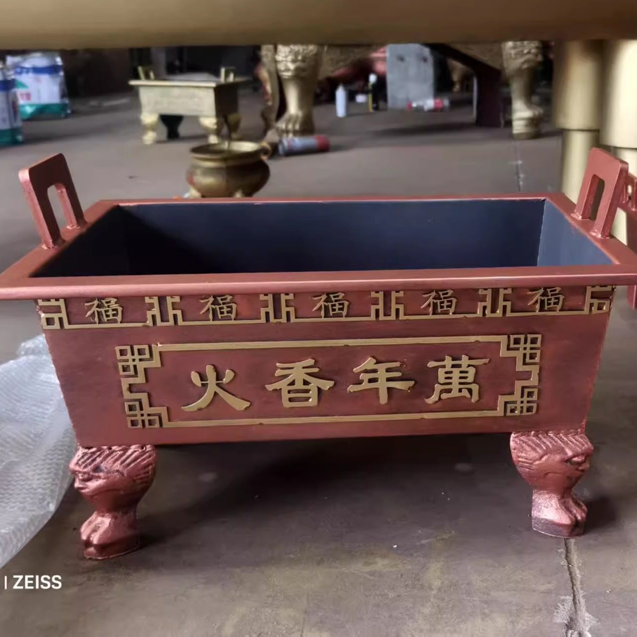 定制家用宗祠堂香炉镀锌板铸铁合制道观寺庙香炉方形鼎炉插香点香,淘宝优惠券,粉丝福利购,淘宝优惠卷