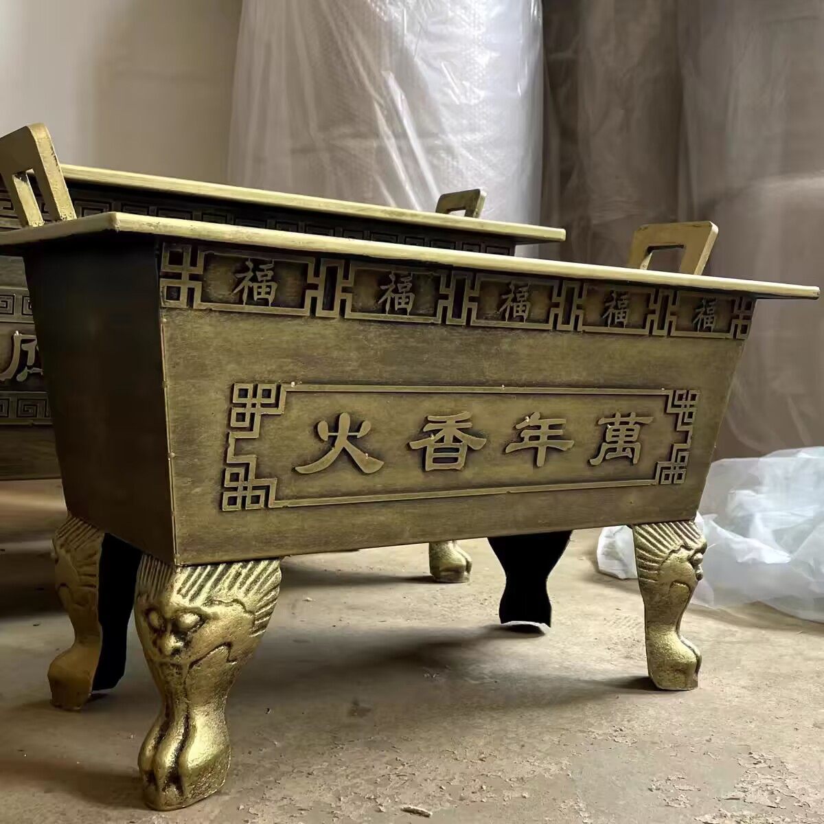 定制寺庙香炉镀锌板铸铁合制炉鼎佛堂祠堂供奉插香点香道观室内外,淘宝优惠券,粉丝福利购,淘宝优惠卷