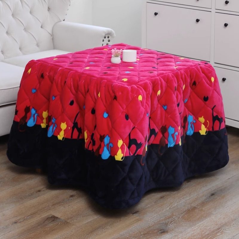 新款加绒加厚烤火被子正方形烤火桌子茶几电暖桌取暖桌被罩家用,淘宝优惠券,粉丝福利购,淘宝优惠卷