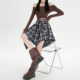 American retro plaid skirt girl group dancing