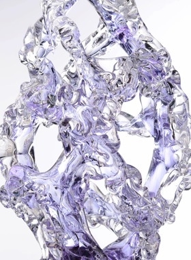 品一轩琉璃紫罗兰太湖石中式摆件