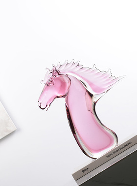 品一轩马到成功马首简约琉璃摆件