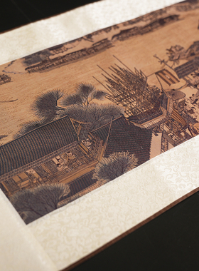 真丝宋锦画清明上河图中国风挂画装饰画工艺品礼品送老师