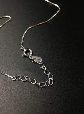 日韩银项链纯银吊坠女盒子链