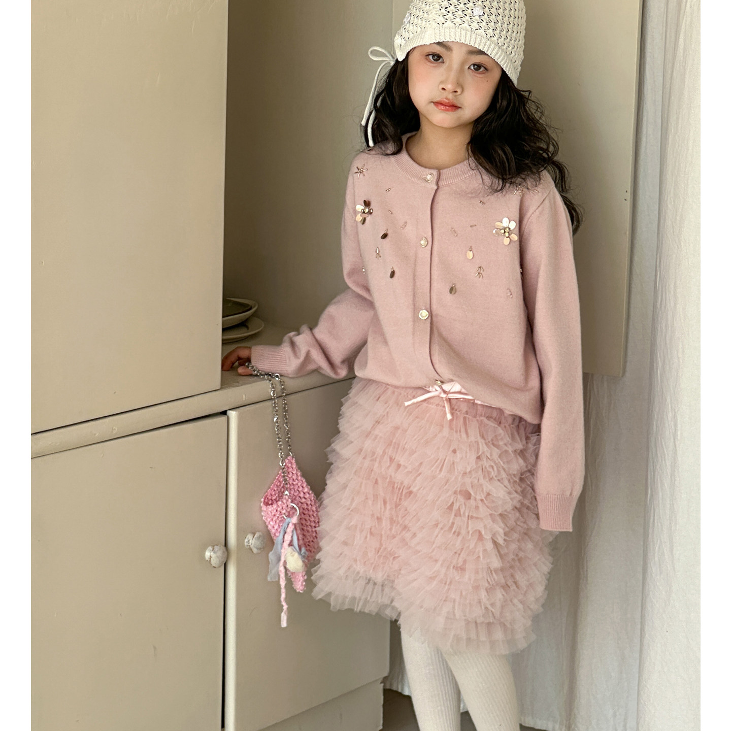 女童套装2026早春新款儿童亮片针织衫新年衣服女大童tutu裙两件套,淘宝优惠券,粉丝福利购,淘宝优惠卷