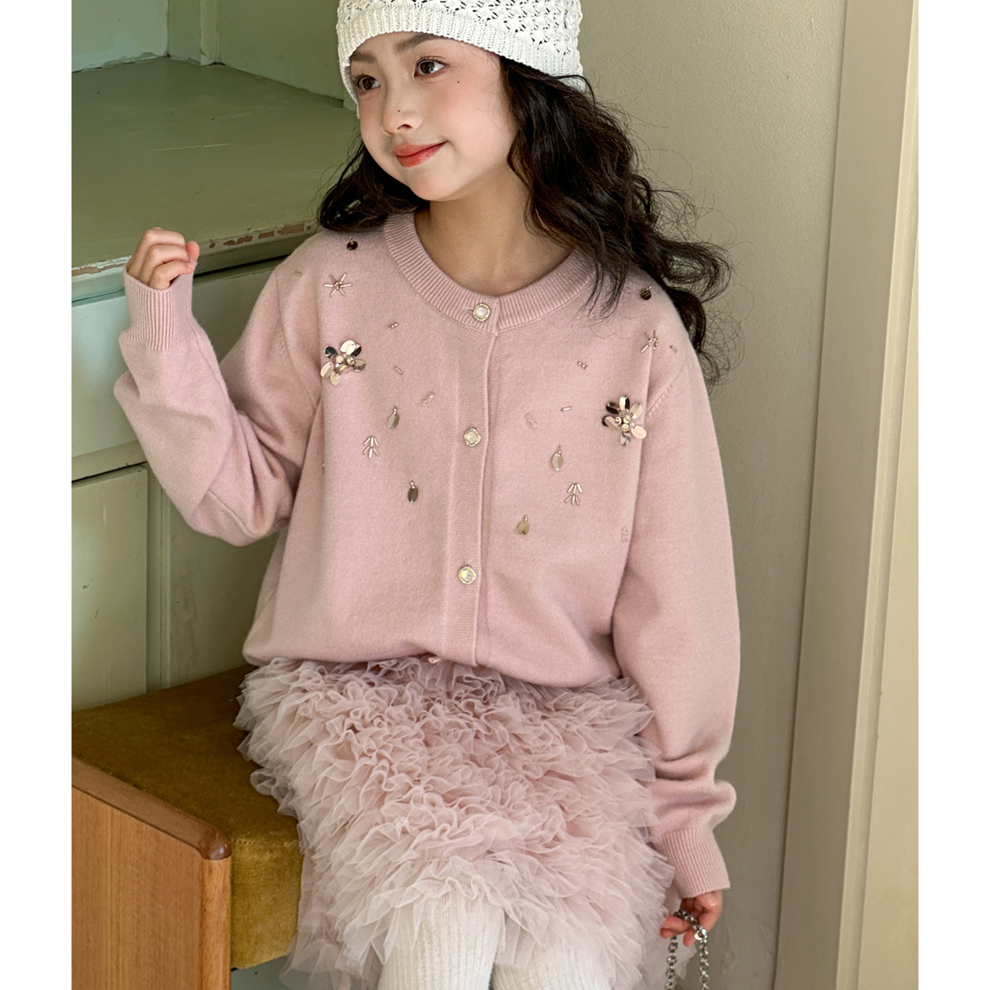 女童套装2026早春新款儿童亮片针织衫新年衣服女大童tutu裙两件套,淘宝优惠券,粉丝福利购,淘宝优惠卷