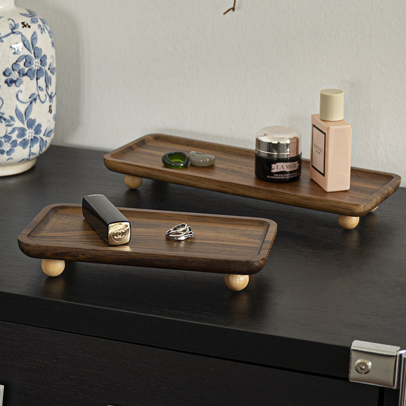 shy pear羞梨 收纳盘 实木盘木质香薰托盘中古风高脚香水饰品盘子,淘宝优惠券,粉丝福利购,淘宝优惠卷