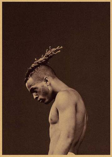 xxxtentacion 说唱嘻哈牛皮纸复古海报酒吧咖啡厅装饰画宿舍墙画 - 图1