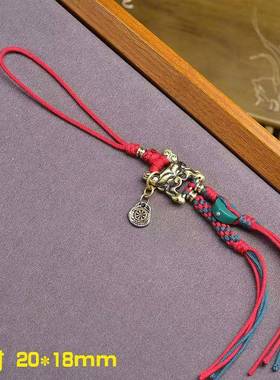 藏传老天铁九宫八卦十二生肖吊牌钥匙扣铜雪狮经书扣挂坠饰品