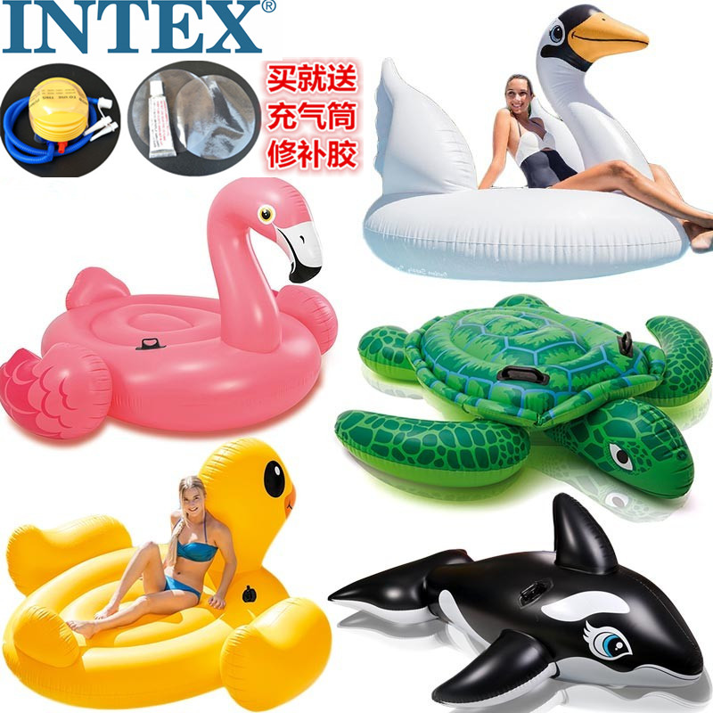 火烈鳥游泳圈兒童水上充氣玩具坐騎獨角獸游泳池浮排浮床天鵝成人