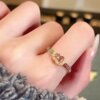 Natural colored tourmaline gourd ring for women, niche design, non-fading crystal ring, light luxury, high-end feel jewelry