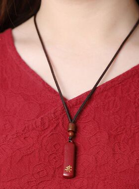 保真朱砂本命佛吊坠无事牌紫金砂挂件护身本命年项链