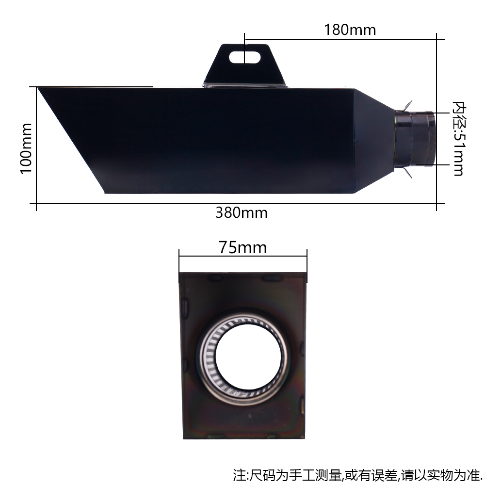 适用于摩托排气改装 R15V3 CBR500R 直角型尾段 盒子排气管 - 图2