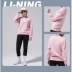 Li Ning Wei Women 2019 xuân hè xu hướng mới thời trang LOGO cổ tròn không mũ thể thao áo thun giản dị - Thể thao lông cừu / jumper Thể thao lông cừu / jumper