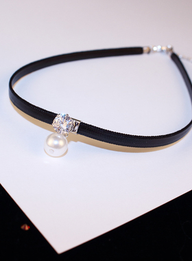 黑色项链女颈带颈链短款锁骨链脖子饰品简约配饰夏季新款