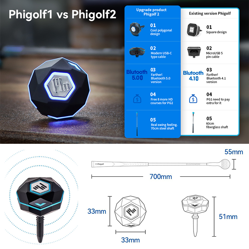 韩国phigolf2代 高尔夫智能传感器 挥杆分析仪 室内模拟器 可投屏 - 图3
