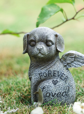 跨境新款宠物纪念墓碑摆件家居花园庭院猫咪小狗纪念碑树脂工艺品