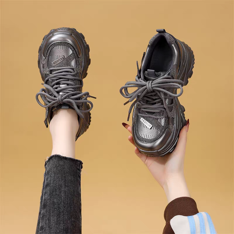 厚底老爹鞋女款冬加绒增高百搭显脚小春秋单鞋休闲透气女鞋运动鞋,淘宝优惠券,粉丝福利购,淘宝优惠卷