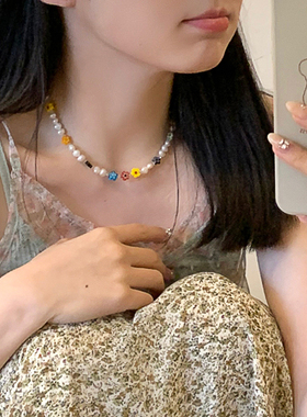 巴洛克珍珠项链锁骨链花朵星星