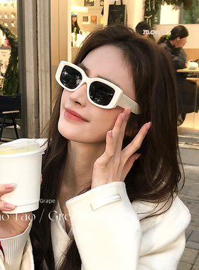 方形gm墨镜女款适合方圆脸2025新款高级感复古白色方框太阳眼镜