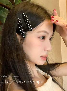 韩系白色波点发夹边夹侧边高级感发卡女2026新款前额刘海碎发夹子