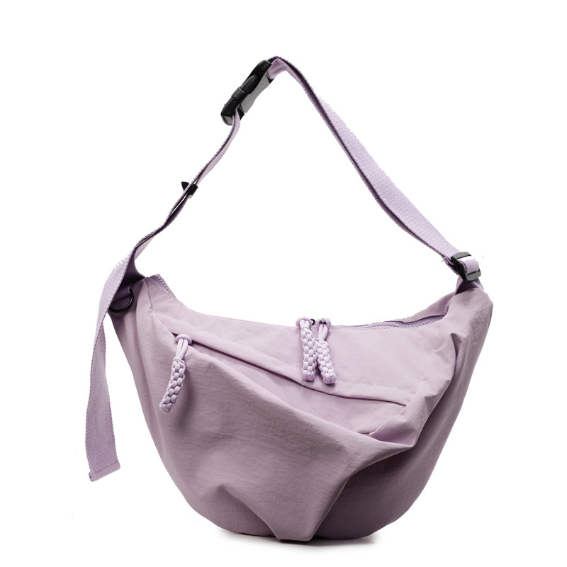Large-capacity dumpling bag for women 2026 new lightweight broadband messenger bag nylon canvas commuter bag sports cycling bag
