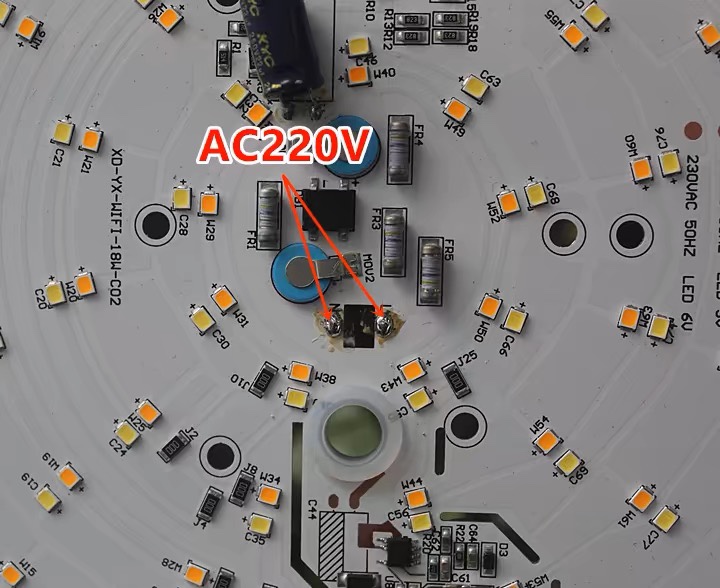 220V18W免驱动LED灯板白光铝基板自带恒流驱动吸顶灯-图1