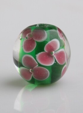 水晶花珠  精品琉璃珠  日式琉璃珠  三瓣花珠  14mm花珠