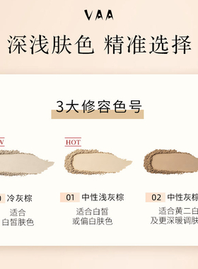 VAA修容盘小样试用装灰色调鼻阴侧影哑光高光粉饼中性自然正品01