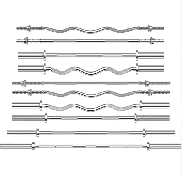 新疆包邮电镀杠铃杆1.2/1.5直曲杆奥杆直径2.5/深蹲杆健身杆 - 图0