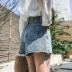 Quần short denim nữ 2019 mới cực cao eo thon và thanh lịch với cùng một đoạn quần nóng bỏng dáng rộng khoe chân rộng một chữ hoang dã - Quần short quần ngắn nữ đẹp Quần short