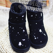 Small Wood Snowy Boots Hand Painted Shoes Hand-made Custom Couple Shoes CICI Manufacturing