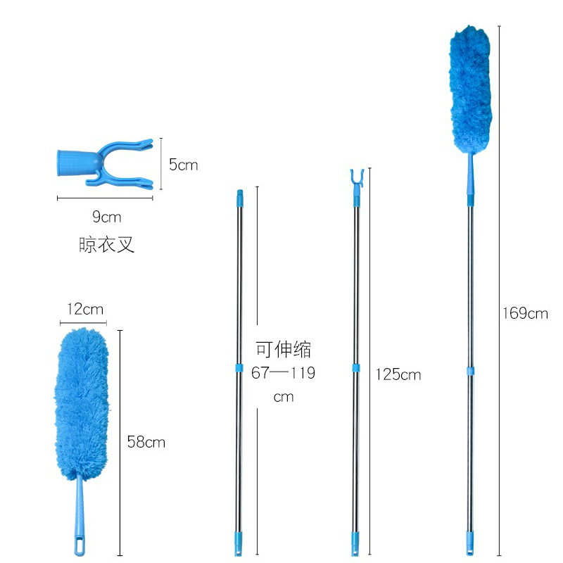 鸡毛掸子除尘扫灰家用可伸缩毯子大扫除清洁神器禅子车用除尘掸子 - 图3